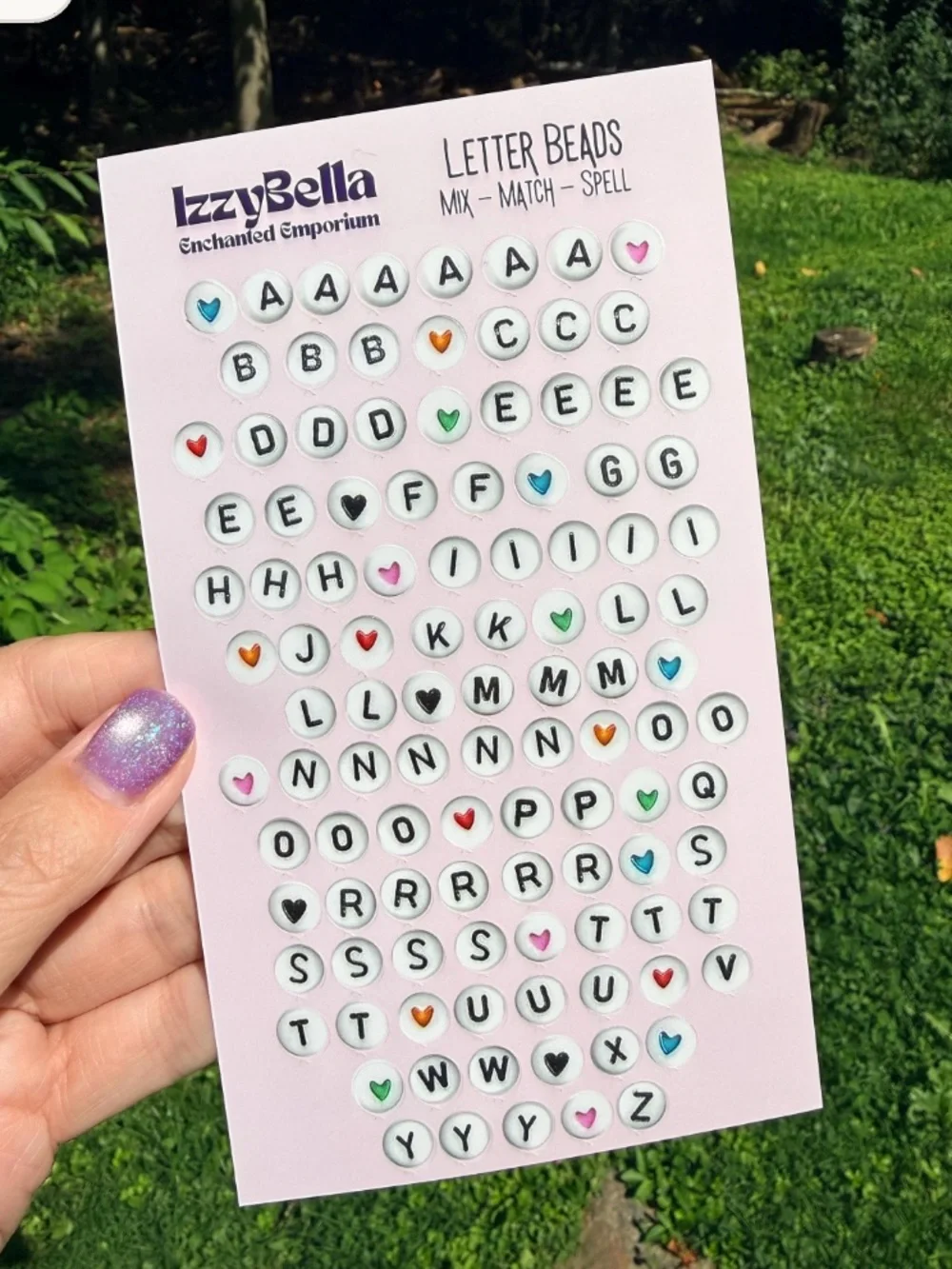 Letters Bead Sticker Sheet Alphabet Friendship Bracelet Journal Planner